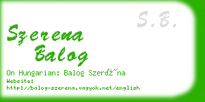 szerena balog business card